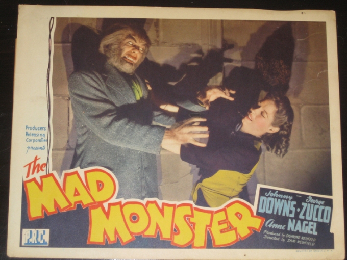 Poster for The Mad Monster, with Glenn Strange and Anne Nagel.