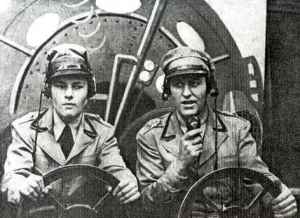 Richard Coogan (right) as Captain Video.