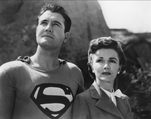Superman (Reeves) and Lois Lane (Phyllis Coates).